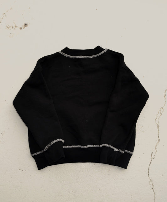 Contrast stitch jumper in Black