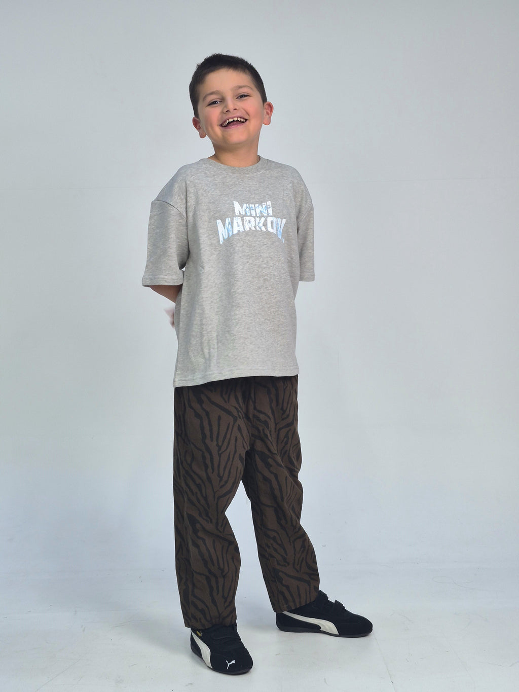 Cracked Tee in Grey Marle