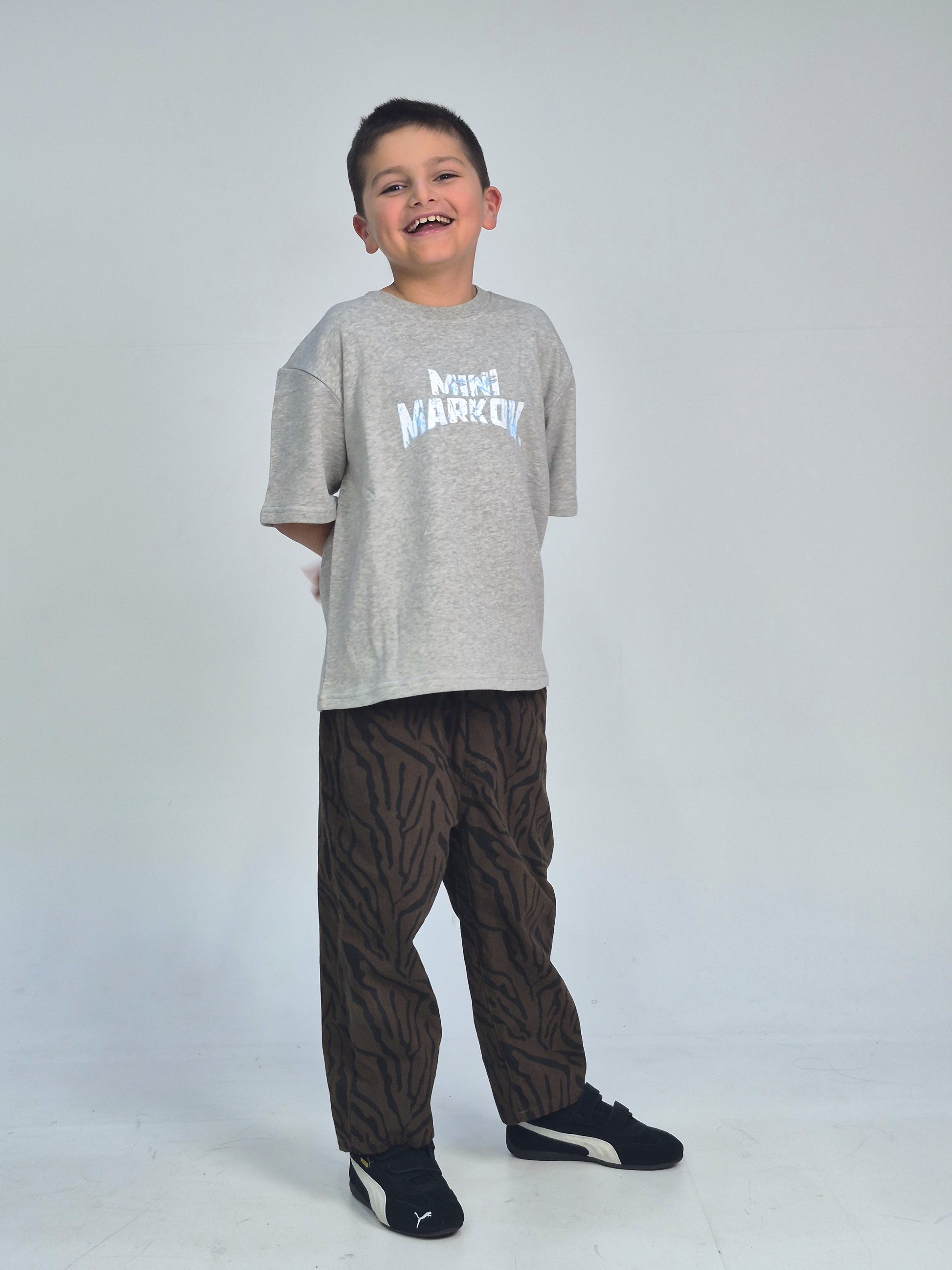 Cracked Tee in Grey Marle