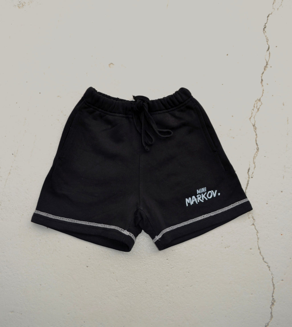 Contrast stitch short in Black