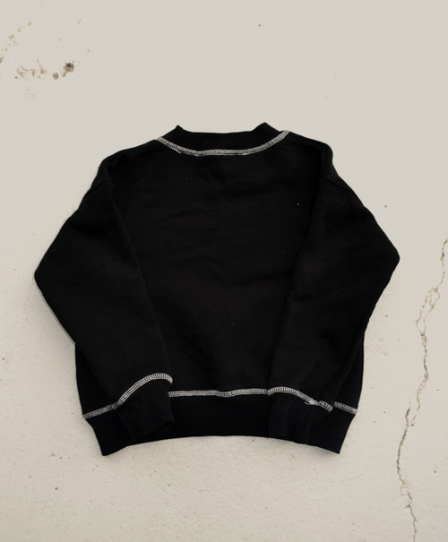 Contrast stitch jumper in Black