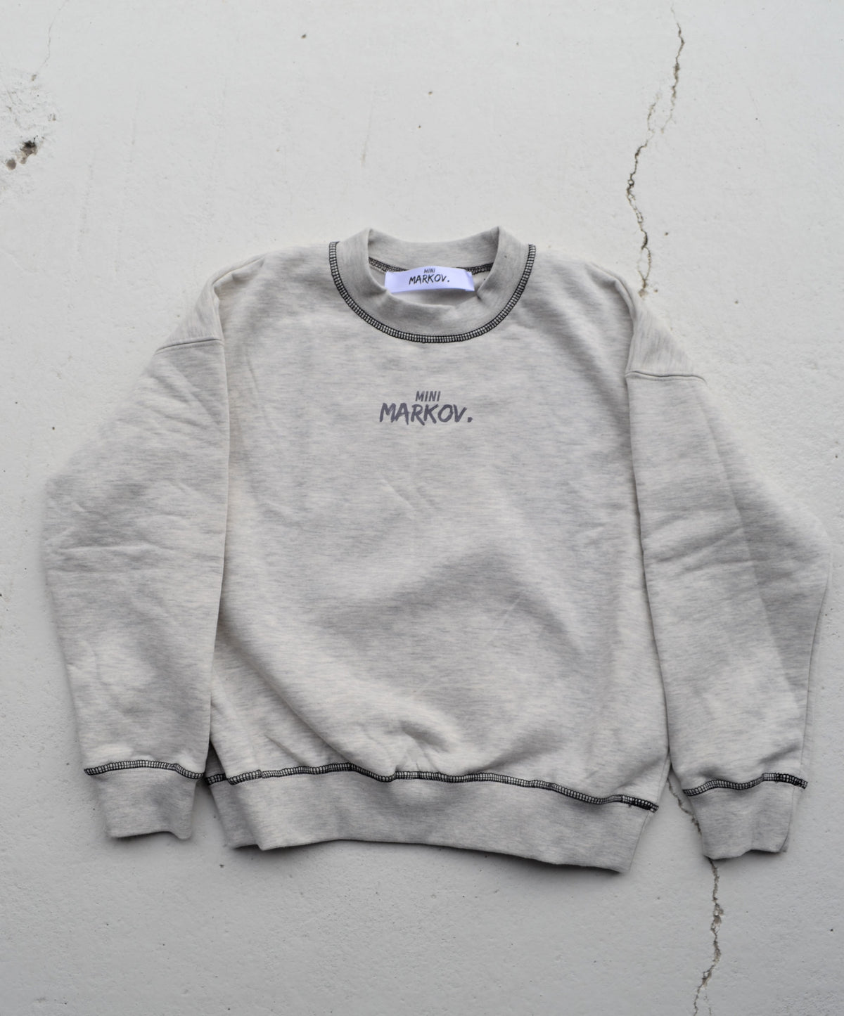 Contrast stitch jumper in Grey